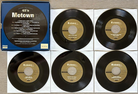 45's MOTOWN AND MORE~SPINNIN' THE CLASSICS~2002 5x7-INCH COMP. BOX SET~FUNK SOUL