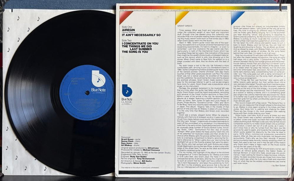 GRANT GREEN NIGERIA~VG++ 1979 BLUE NOTE CLASSIC LP~BLAKEY~SONNY CLARK~HARD BOP
