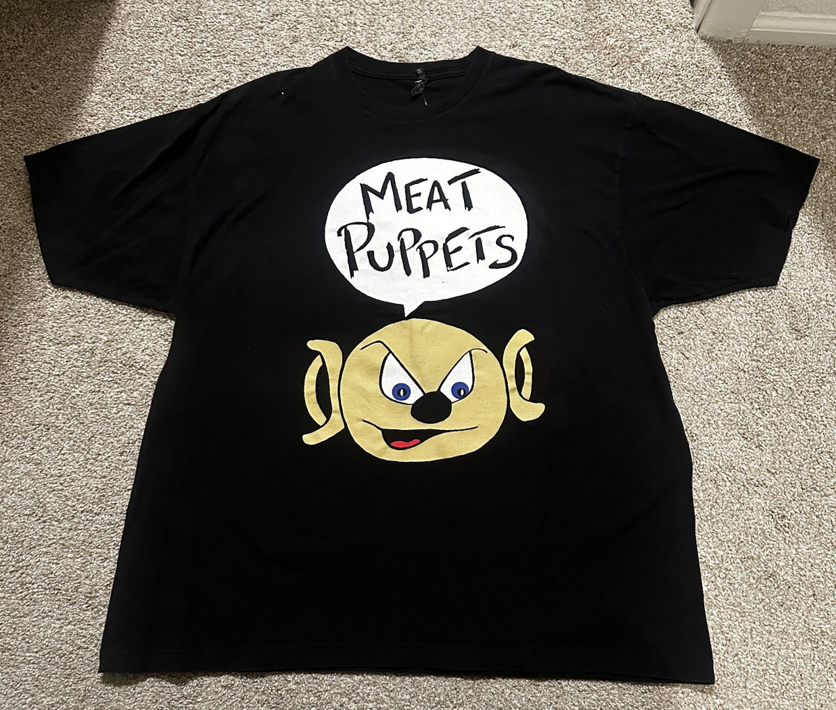 MEAT PUPPETS BAND T-SHIRT~BLACK MOUSE~ORIGINAL~2XL~BLACK~EXC COND~RARE~VINTAGE