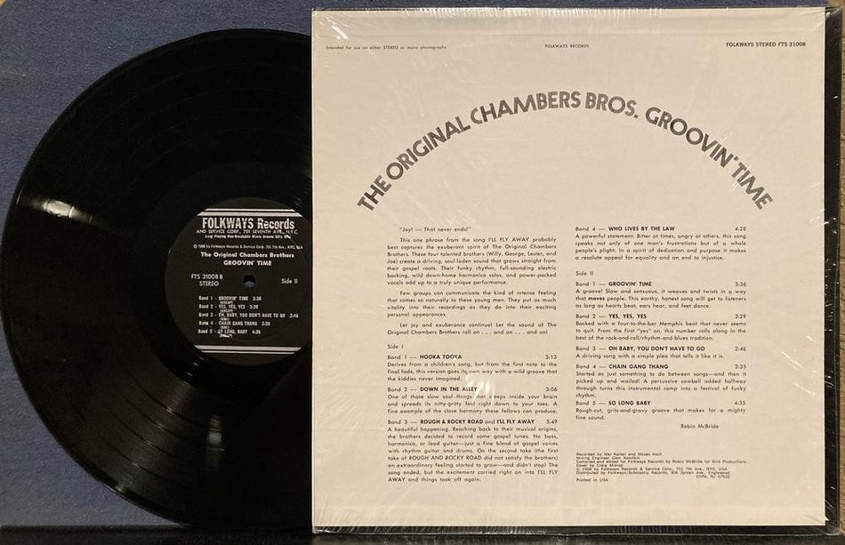 THE ORIGINAL CHAMBERS BROTHERS GROOVIN' TIME~1968 DEEP GROOVE FOLKWAYS LP~SHRINK