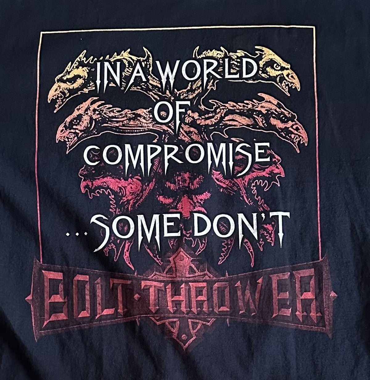 BOLT THROWER CARVED IN STONE T-SHIRT~2013 RETURN TO CHAOS TOUR~XL~BLACK~EXC COND