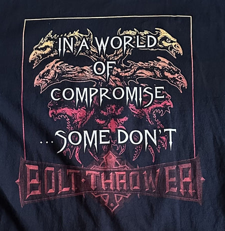 BOLT THROWER CARVED IN STONE T-SHIRT~2013 RETURN TO CHAOS TOUR~XL~BLACK~EXC COND