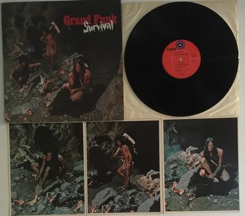 GRAND FUNK SURVIVAL~ORIG 1971 RED LBL LP w/PHOTOS~HARD PSYCH ROCK~GIMMIE SHELTER