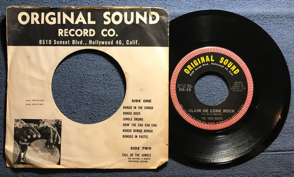 TEEN BEATS~CLAIR DE LUNE ROCK / NIGHT SURFING~1962 ORIGINAL SOUND 7-INCH 45~SURF