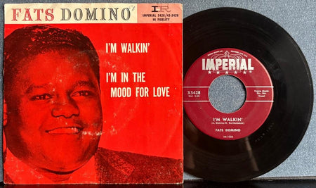FATS DOMINO~I'M WALKIN /I'M IN THE MOOD FOR LOVE~1957 IMPERIAL 7-INCH PIC SLV 45