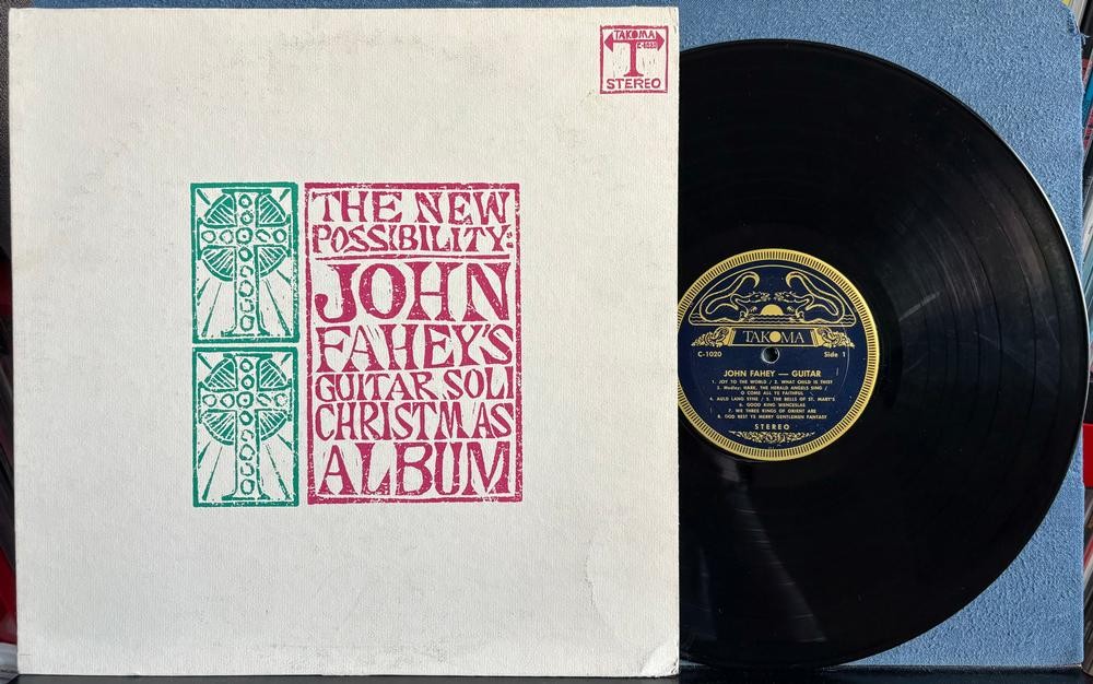 JOHN FAHEY GUITAR SOLI CHRISTMAS ALBUM~ORIG 1968 TAKOMA DRAGON LABEL LP~HOLIDAY