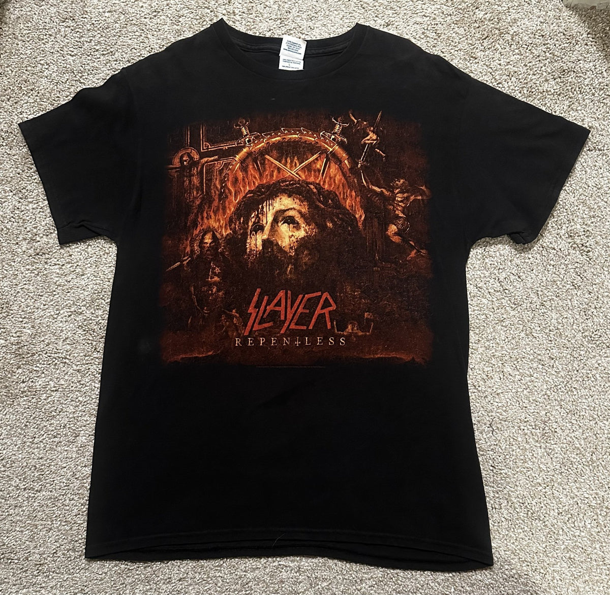 SLAYER BAND T-SHIRT~REPENTLESS~ORIGINAL~MEDIUM~M~BLACK~EXCELLENT COND~RARE~VTG