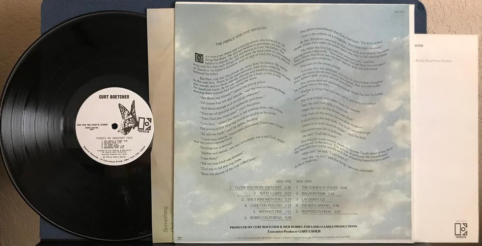 CURT BOETCHER THERES AN INNOCENT FACE~1973 ELEKTRA WHITE LABEL PROMO LP w/INSERT