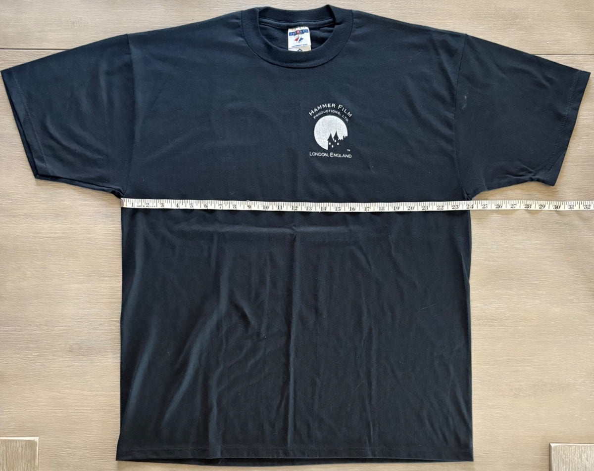 BRAND NEW! HAMMER FILM PRODUCTIONS PROMO T-SHIRT~POCKET LOGO BLACK~XL~HORROR