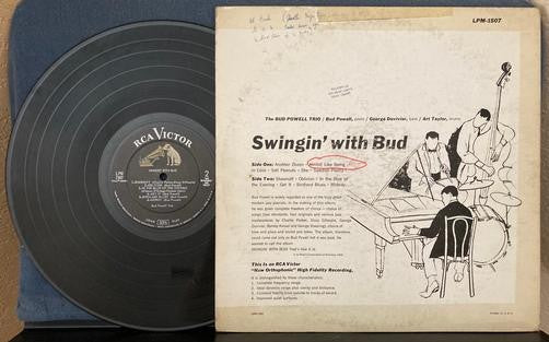 SWINGIN' WITH BUD POWELL~1958 MONO RCA VICTOR 1st PRESS LP~DEEP GROOVE~BOP~3S/1S