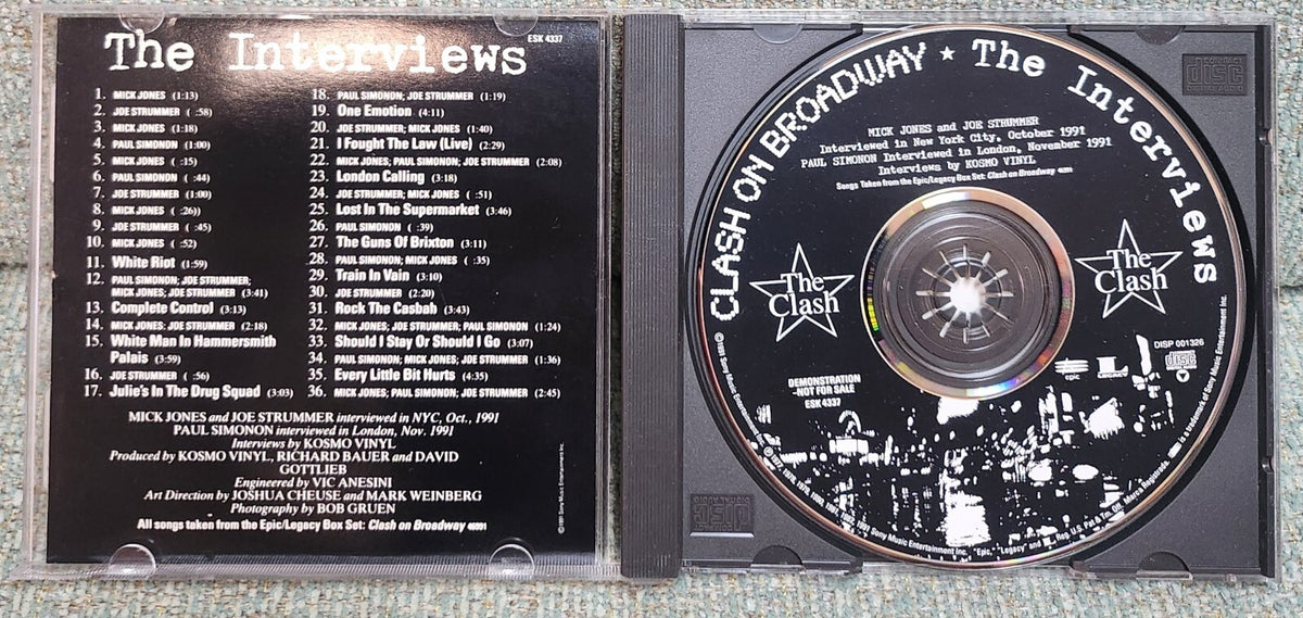 THE CLASH ON BROADWAY THE INTERVIEWS~ORIG 1991 CD~BOX SET EXCERPTS~STRUMMER