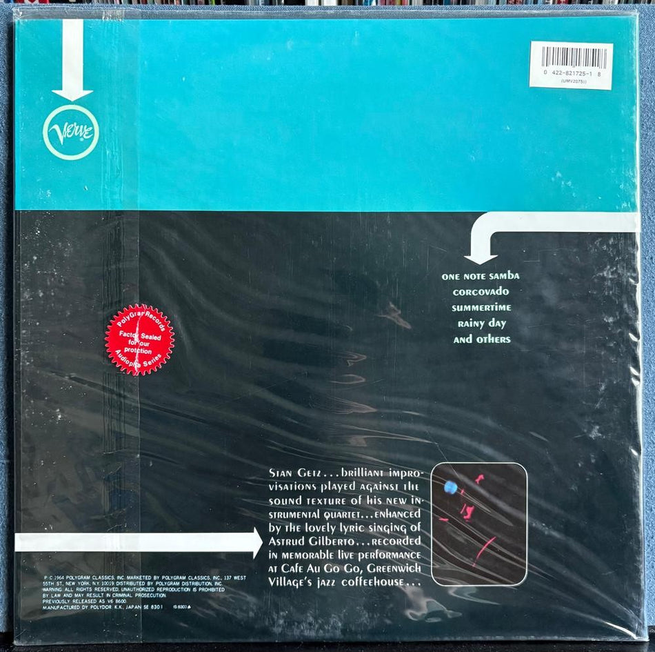 STAN GETZ AU GO GO~GILBERTO~MINT 1981 VERVE JAZZ CLASSICS JAPAN AUDIOPHILE RE LP