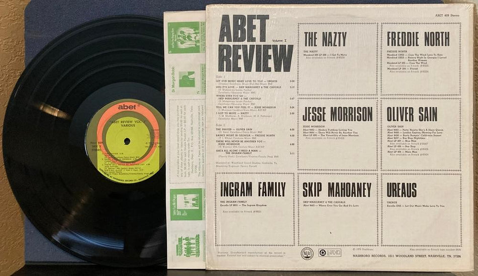 ABET REVIEW VOLUME 1~1976 ABET 409 COMPILATION LP~SHRINK~UREAUS~NAZTY~MAHOANEY