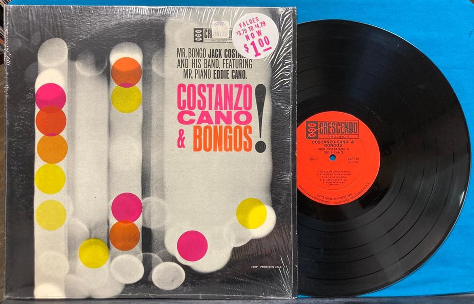 COSTANZO CANO AND BONGOS~NM- 1963 GNP CRESCENDO LP~SHRINK~SAMBA~LATIN~JACK~EDDIE