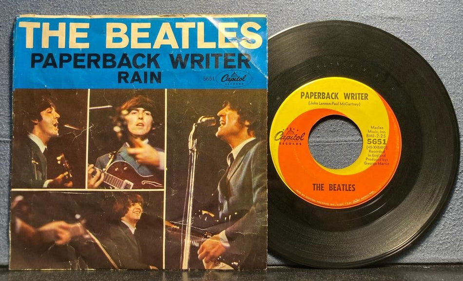 BEATLES~PAPER BACK WRITER / RAIN~1966 CAPITOL SCRANTON EAST COAST 7-INCH PIC SLV
