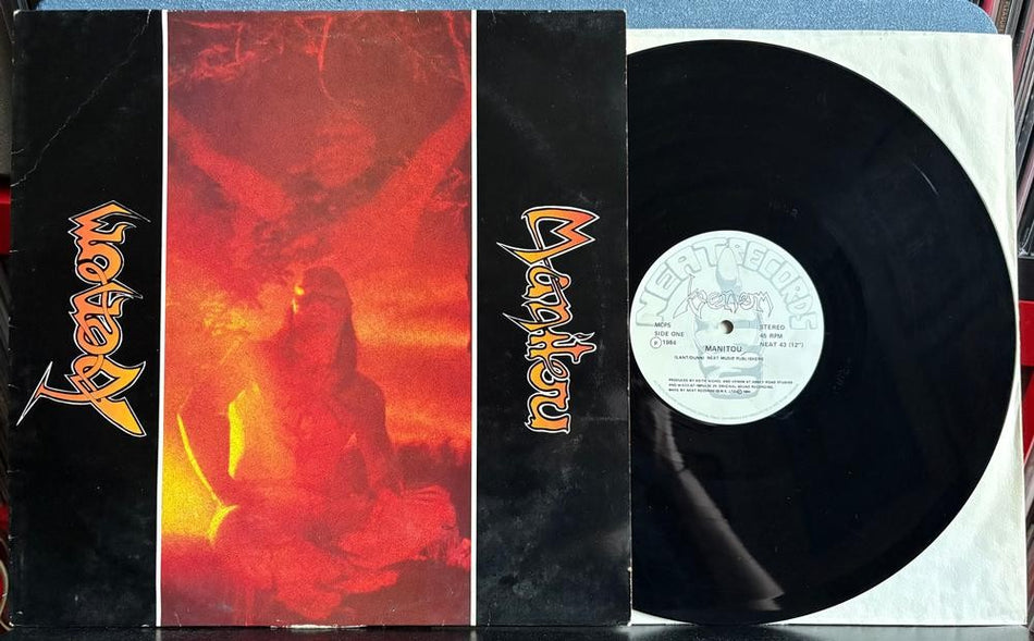 VENOM MANITOU~ORG 1984 NEAT RECORDS UK 12-INCH SINGLE LP~BLACK METAL~WOMEN~NIGHT