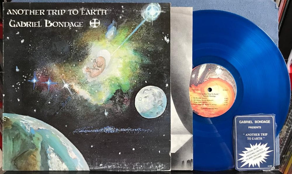 GABRIEL BONDAGE ANOTHER TRIP TO EARTH~NM- 1977 LMTD BLUE VINYL /8,000~INNER~PROG