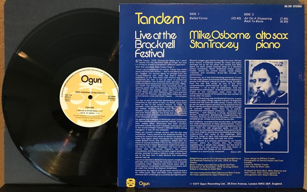 MIKE OSBORNE / STAN TRACEY~TANDEM LIVE AT BRACKNELL FESTIVAL~NM- 1977 OGUN UK LP