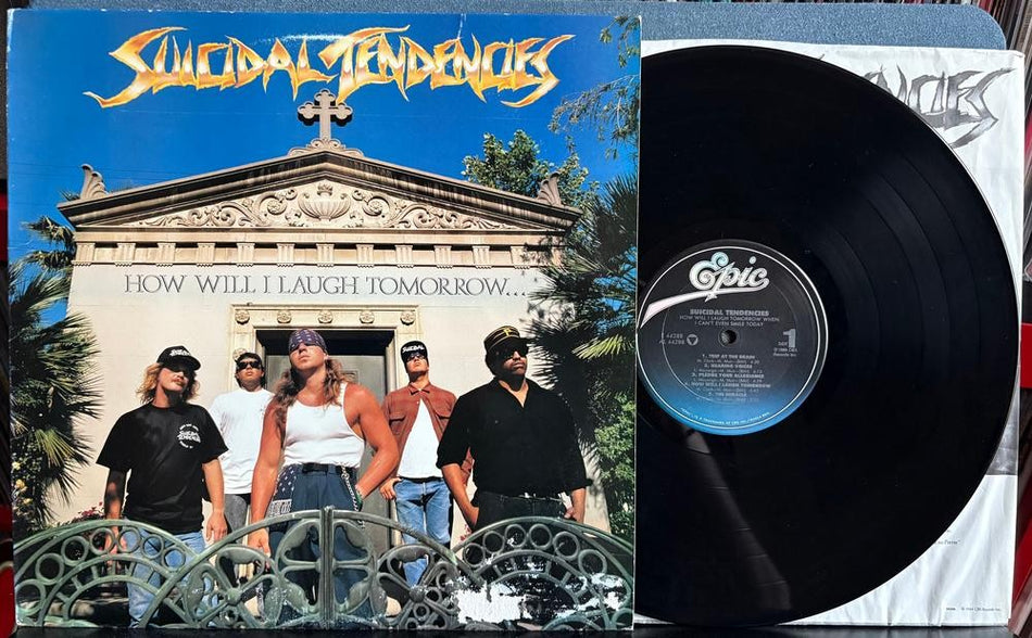 SUICIDAL TENDENCIES HOW WILL I LAUGH TOMORROW~ORIG 1988 EPIC LP~INNER SLV~THRASH