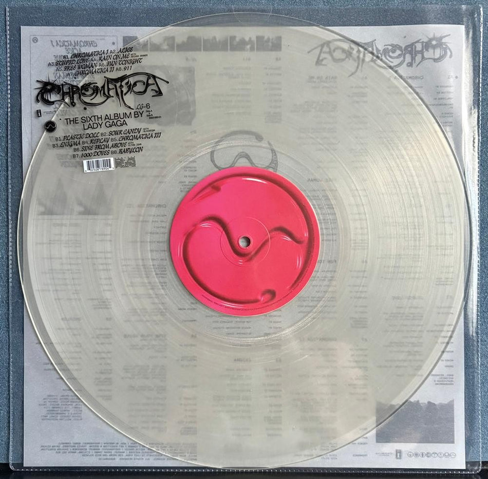 LADY GAGA CHROMATICA~SEALED ORIG 2020 TRANSPARENT CLEAR VINYL LP w/HYPE~EUROPOP