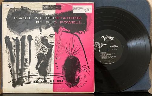 PIANO INTERPRETATIONS BY BUD POWELL~1959 DG VERVE TRUMPETER LABEL RE LP~DSM CVR