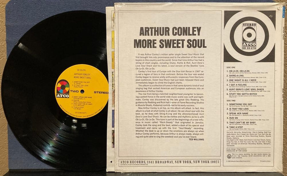 ARTHUR CONLEY MORE SOUL~NM- 1968 ATCO 1st PRESS LP~SHRINK~LBL INNER SLEEVE~SOUL