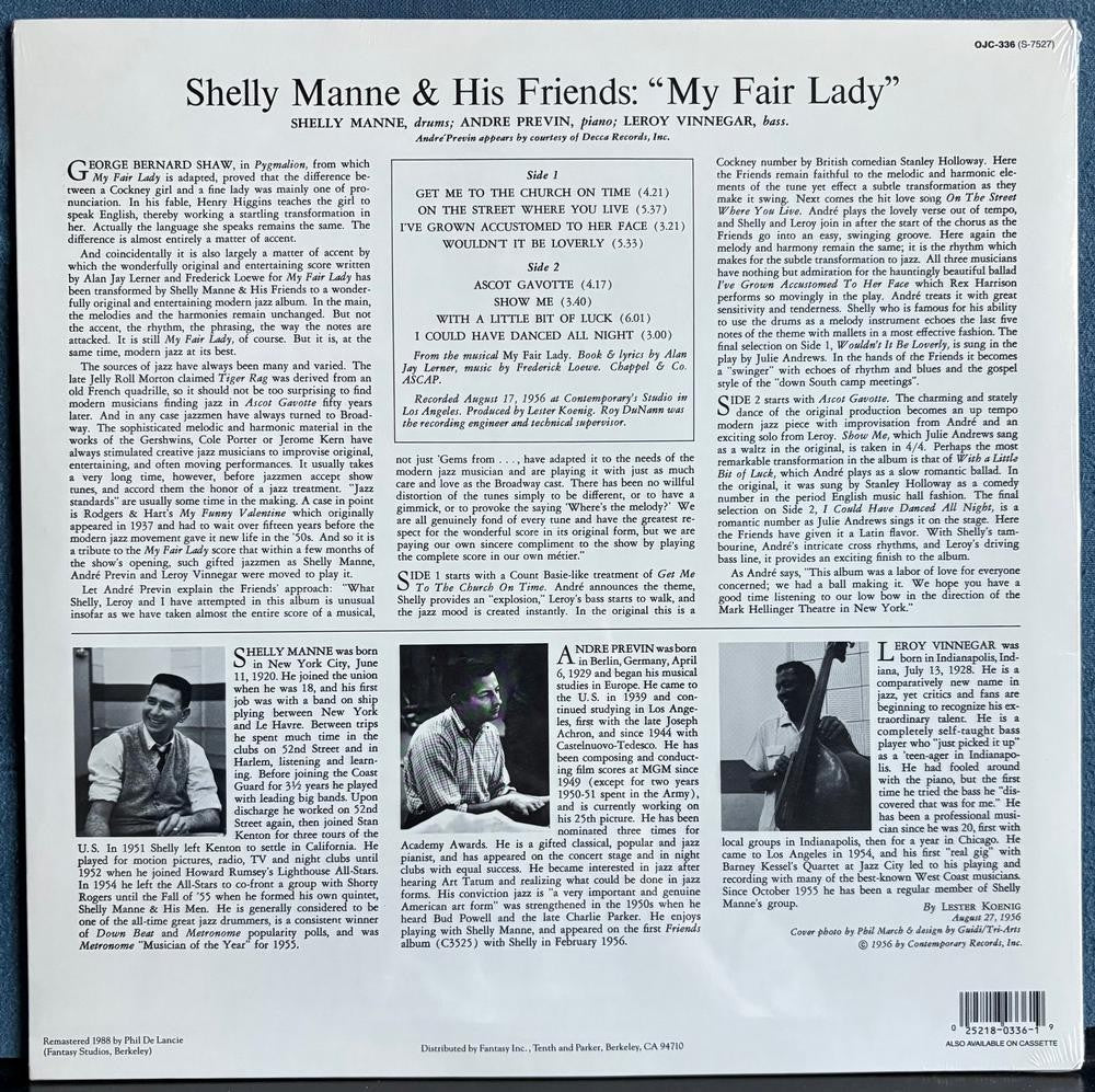 SHELLY MANNE MODERN JAZZ PERFORMANCES FROM MY FAIR LADY~SEALED '88 OJC-336 RE LP
