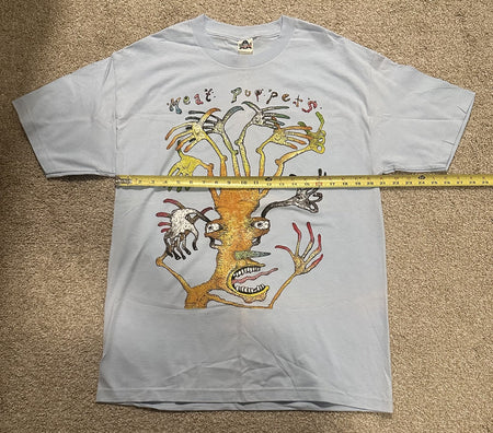 MEAT PUPPETS CONCERT T-SHIRT~1990s~HAND HEAD~LIGHT BLUE~LG~EXC COND~VTG~NEW