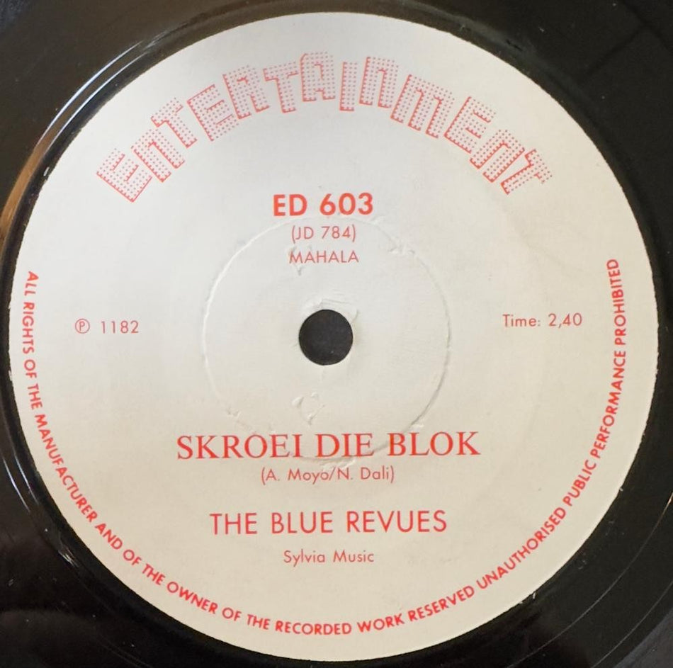 SO. AFRICA 45~THE BLUES REVUES SKROEI DIE BLOK/ FUNKY MAHALA~1982 SOUL 7'~HEAR!