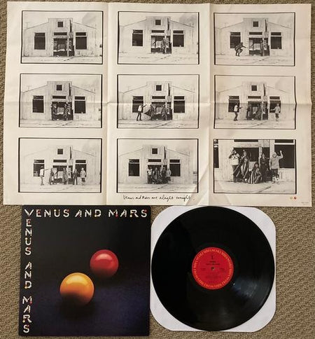 PAUL MCCARTNEY AND WINGS VENUS & MARS~NM-/NM- 1982 COLUMBIA REISSUE LP w/POSTER