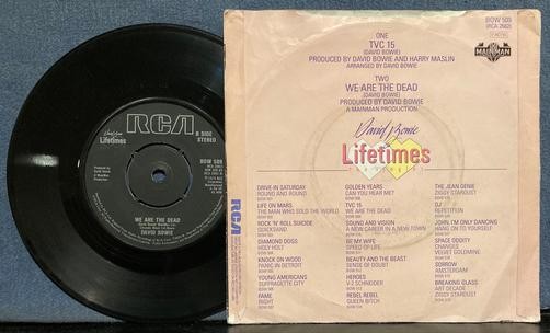 DAVID BOWIE TVC 15~1983 UK ONLY LIFETIMES SERIES 7' 45 RPM PIC SLV SNGL RE~GLAM 