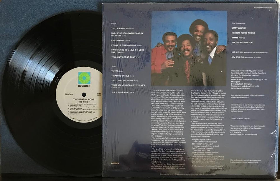 THE PERSUASIONS NO FRILLS~NM 1984 ROUNDER QUIEX AUDIOPHILE 1st PRESS LP w/SHRINK