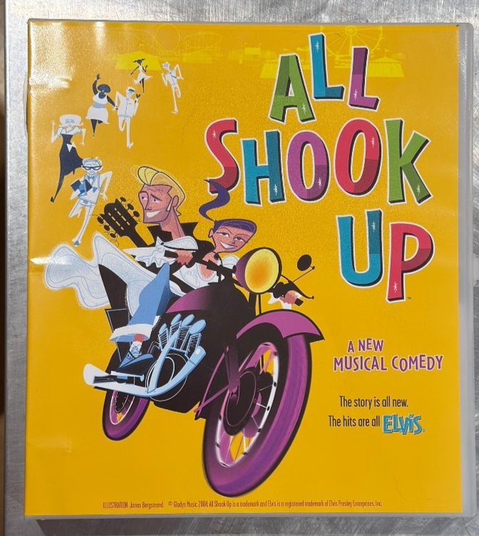 ALL SHOOK UP ADVANCE PLAY SCRIPT~PLASTIC CASE w/CD~ELVIS~FRM IRA SULLIVAN ESTATE