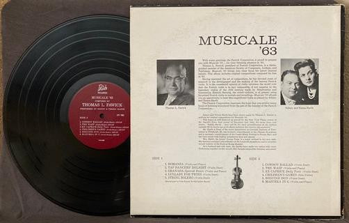 SIDNEY & TERESA HARTH~MUSICALE 63~THOMAS FAWICK~PRIDE RARE PRIVATE LBL LP~VIOLIN
