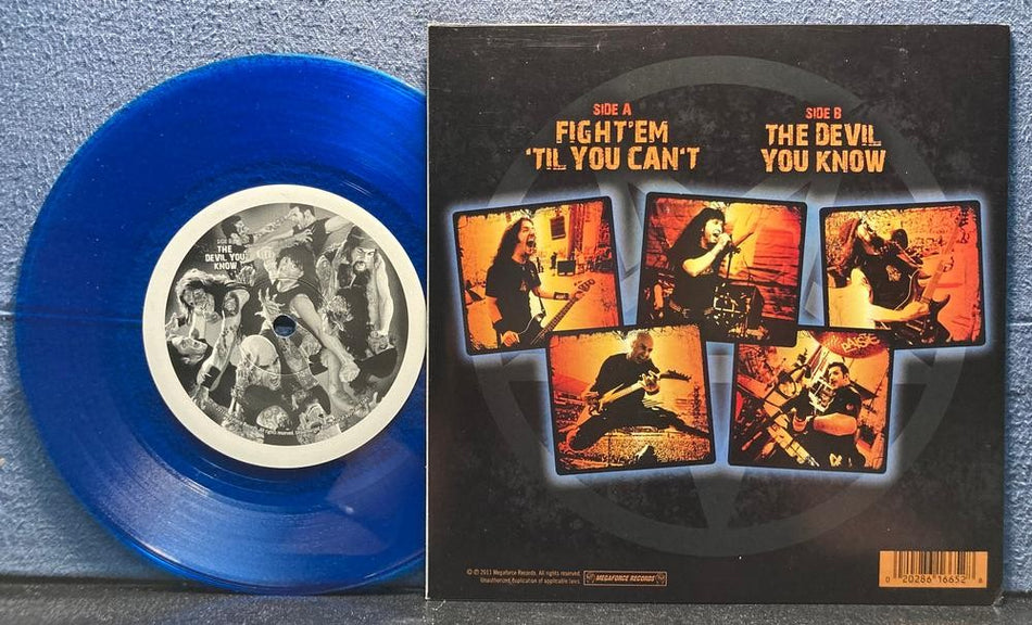 ANTHRAX~FIGHT EM TIL YOU CANT / DEVIL YOU KNOW~NM LMTD 2011 FYE BLUE 7-INCH SNGL