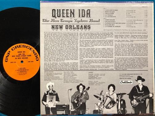 QUEEN IDA BON TEMPS ZYDECO BAND~NEW ORLEANS~ORIG 1980 GNP LP~CAJUN CREOLE BAYOU