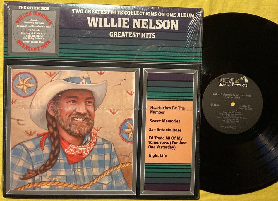 WILLIE NELSON & WAYLON JENNINGS GREATEST HITS~RARE 1984 RCA LP~SHRINK~NM-/NM