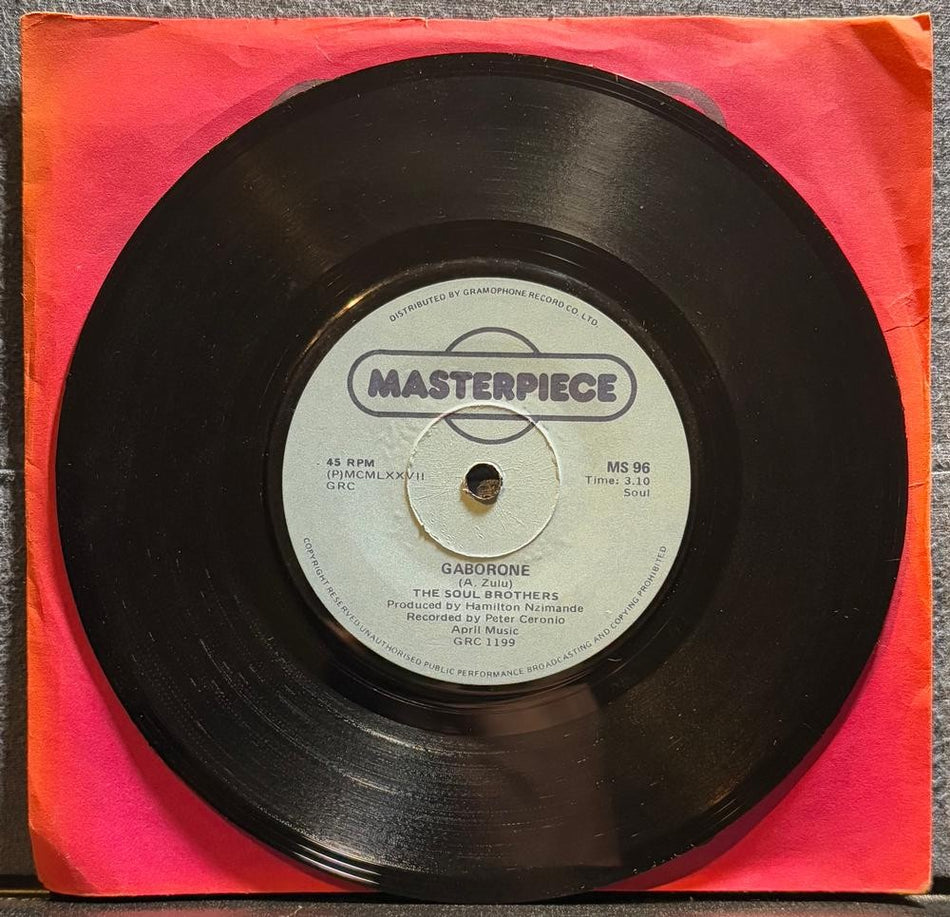 SOUTH AFRICA 45~SOUL BROTHERS~GABORONE /OLLELANG~'78 CBS MASTERPIECE 7-INCH~SOUL