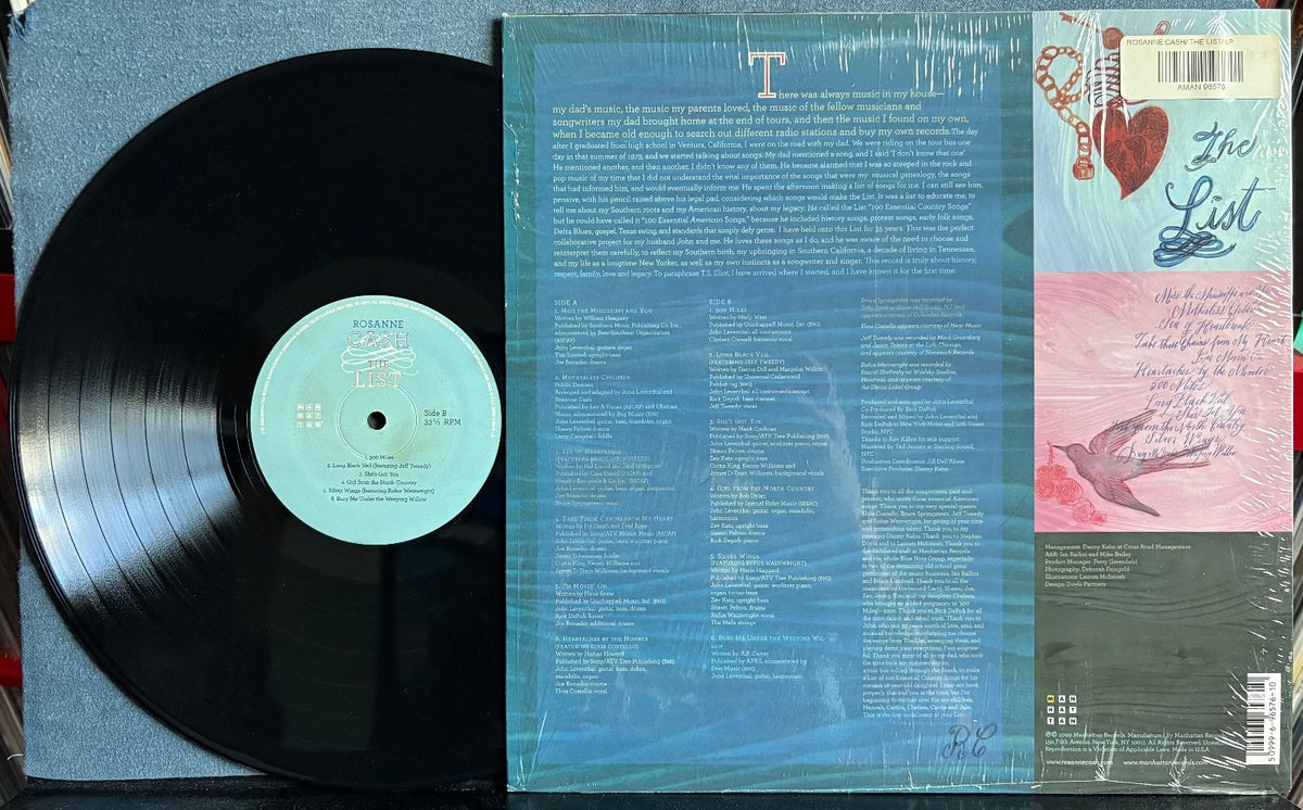 ROSANNE CASH THE LIST~ORIGINAL 2009 MANHATTAN RECORDS LP~SHRINK w/HYPE~COUNTRY