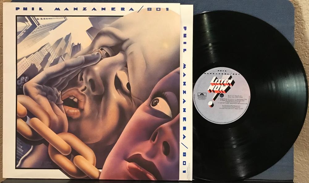 PHIL MANZANERA 801 LISTEN NOW~NM- 1977 UK LP~INNER SLV~ENO~PROG~CRIMSON~ROXY MUS