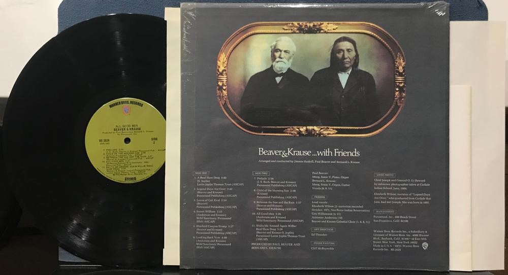 BEAVER AND KRAUSE ALL GOOD MEN~1972 WARNER BROS 1st PRESS LP w/SHRINK~INSERTS