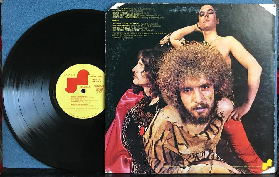 TIGER B SMITH WE'RE THE TIGER BUNCH~RARE VG++ 1975 JANUS PROMO LP~KRAUTROCK~PROG
