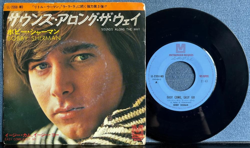 BOBBY SHERMAN~EASY COME EASY GO / SOUNDS ALONG THE WAY~1970 JAPAN 7-INCH PIC SLV