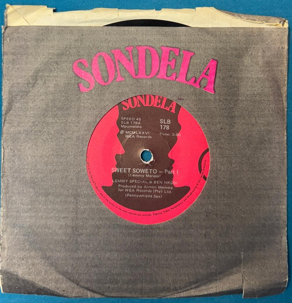 SO AFRICA 45~LEMMY SPECIAL w/BEN NKOSI~SWEET SOWETO~1976 SONDELA~JIVE JAZZ~HEAR