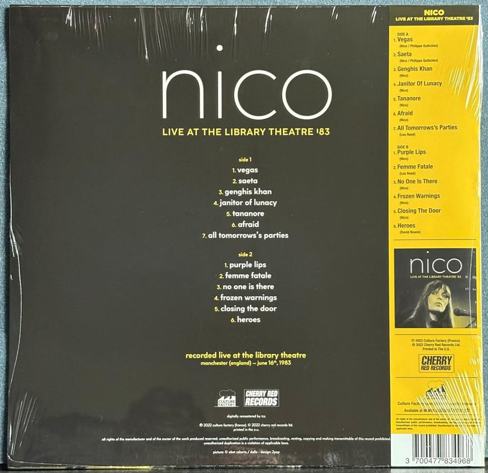 NICO LIVE AT THE LIBRARY THEATRE '83~SEALED RSD '22 YELLOW LP~VELVET UNDERGROUND