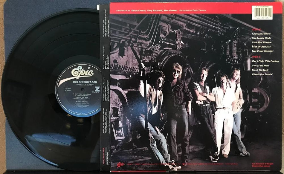 REO SPEEDWAGON WHEELS ARE TURNIN~ORG 1984 EPIC PITMAN FIRST PRESS LP w/INNER SLV