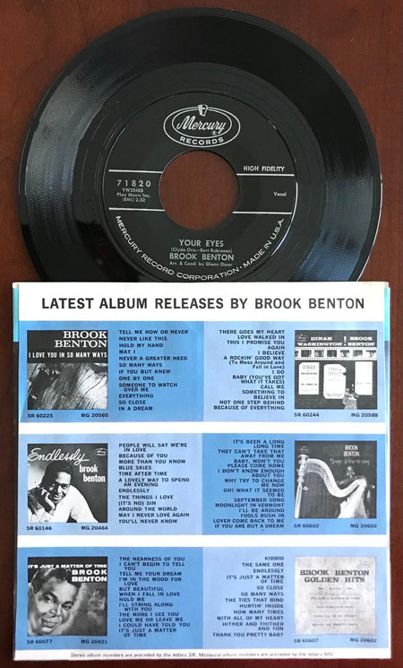 BROOK BENTON~BOLL WEEVIL SONG / YOUR EYES~NM 1961 MERCURY 7' 45 RPM PIC SLV~POP
