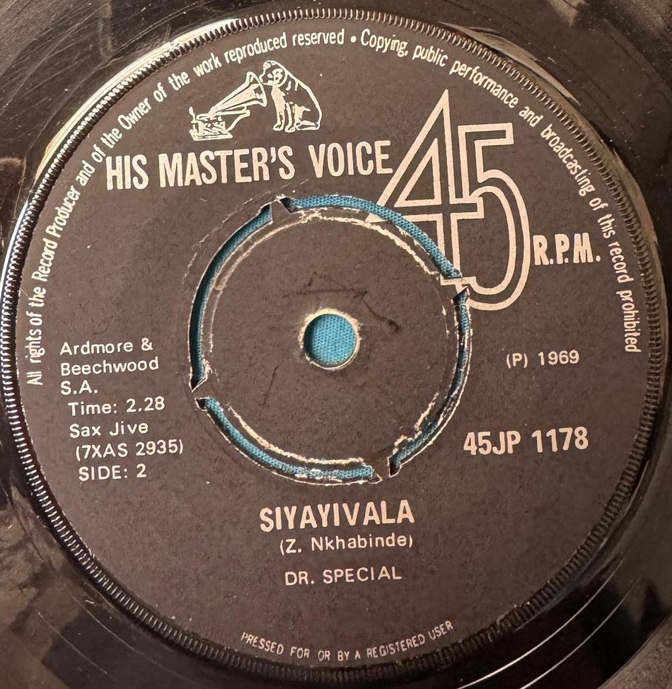SO AFRICA 45~DR. SPECIAL UMOYA UMOHLE / SIYAYIVALA~'69 HMV SAX JIVE SOUL 7'~HEAR