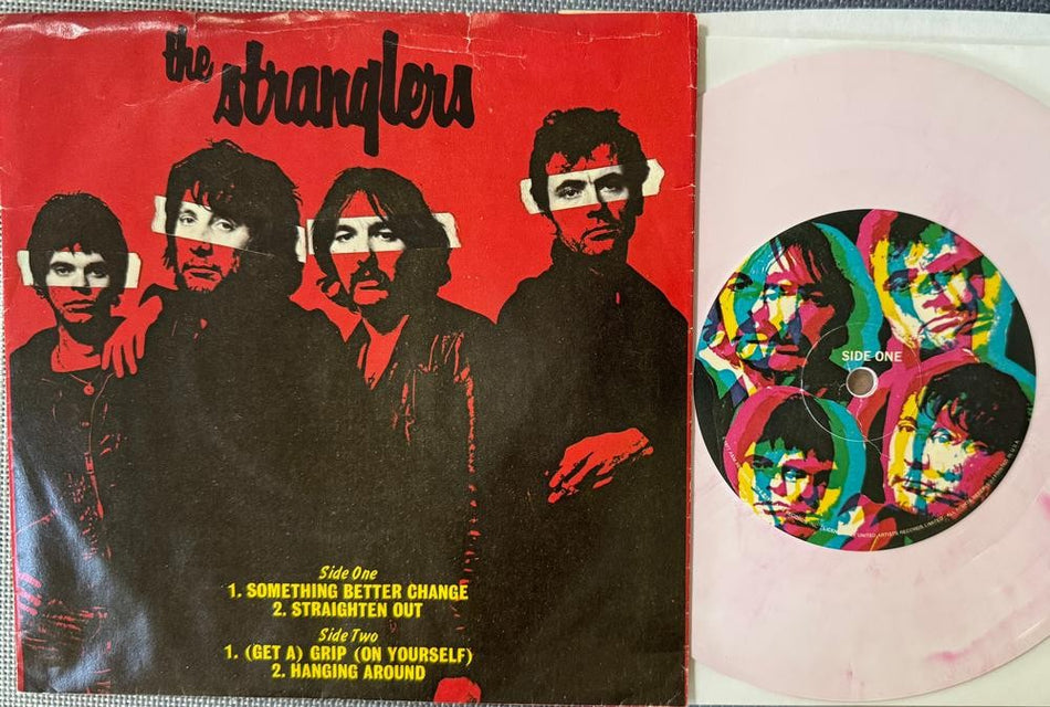 THE STRANGLERS SOMETHING BETTER CHANGE~RARE 1977 PINK MARBLE 7' EP PIC SLV~PUNK