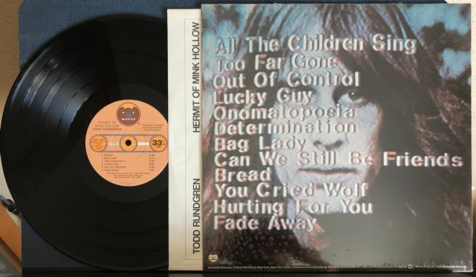 TODD RUNDGREN HERMIT OF MINK HOLLOW~VG++ 1978 BEARSVILLE 1st PRESS~SHRINK~INNER